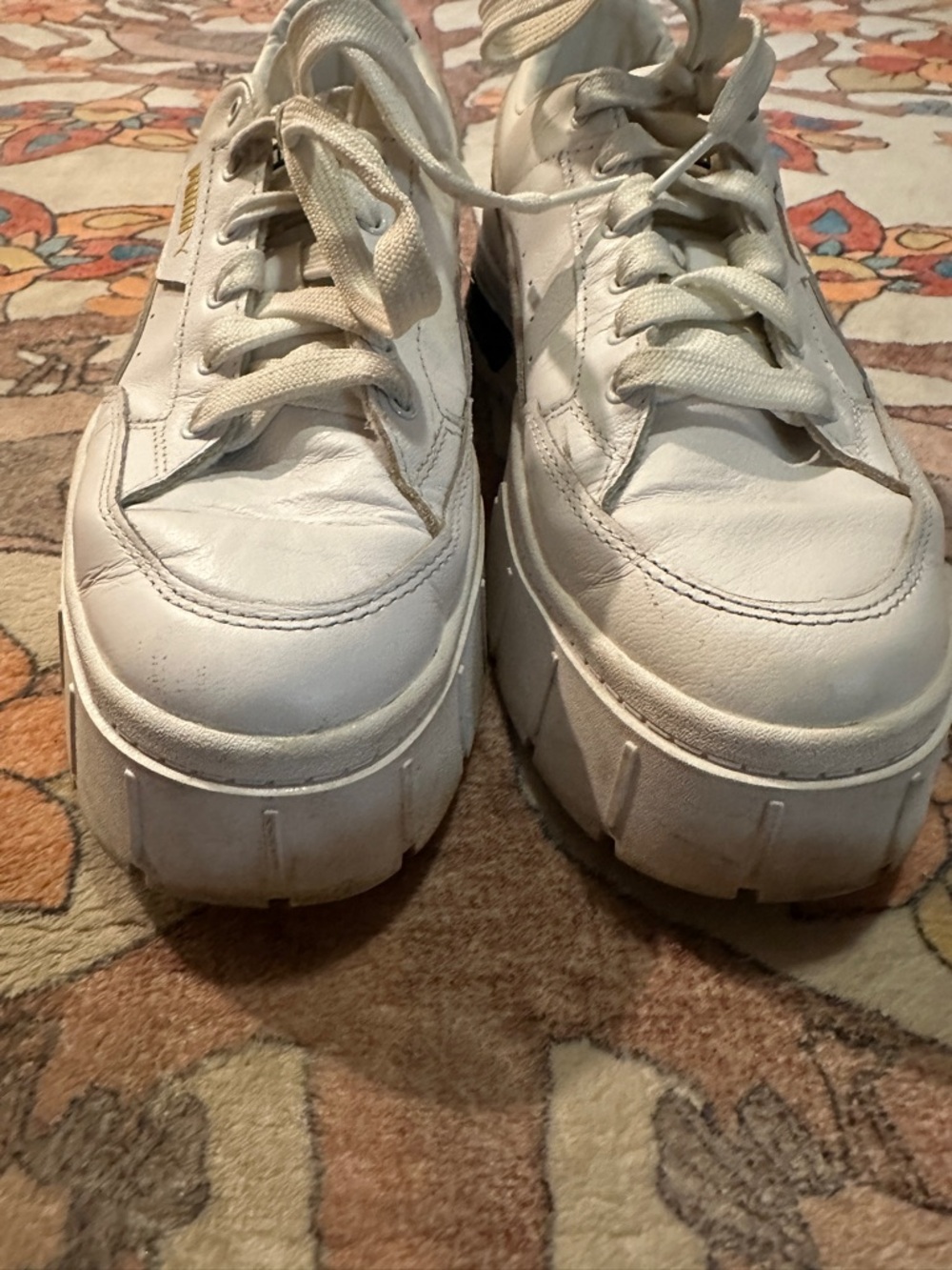Puma Women’s White Platform Sneakers Women’s 10.5 - Picture 7 of 7